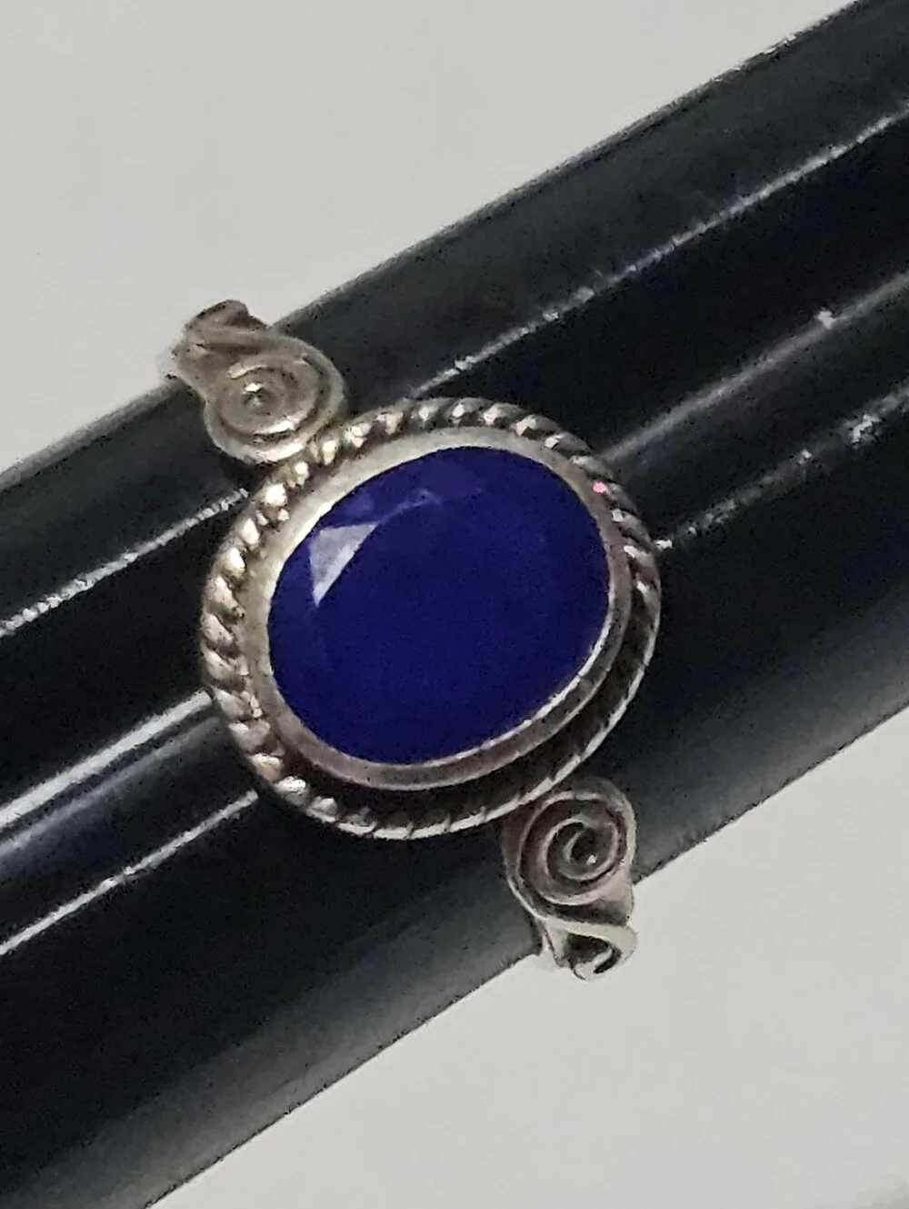 Blue Cabochon Sterling Oval Ring - Women Jewelry